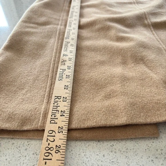 Talbots Pencil Skirt Women's Sz 8 Petite Tan Camel Hair Fitted Classic Secretary - Picture 10 of 12